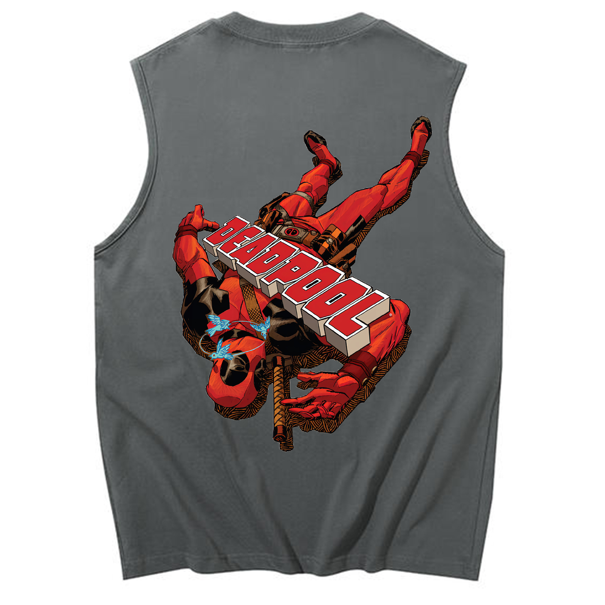 （画像用） Deadpool デッドプール コットン100％タンクトップ（背面プリント）